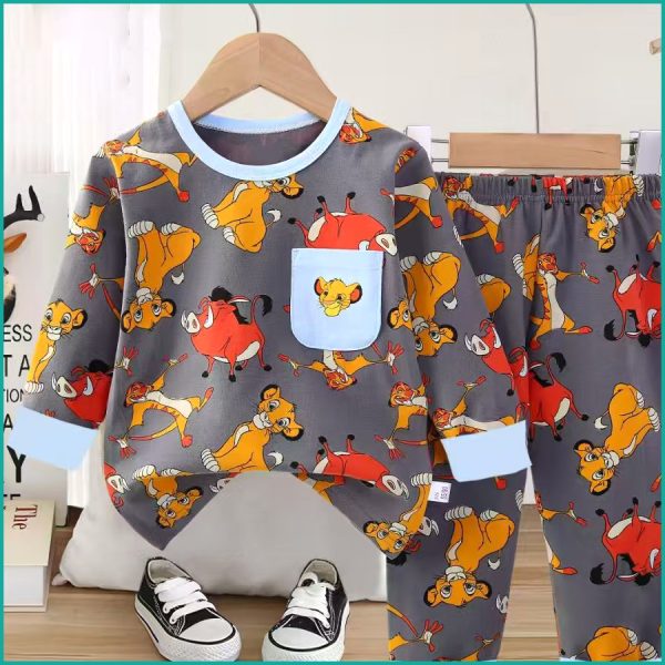 The Lion King Boys Full Sleeves Pajama Set Khafif - Dark Grey - Image 3