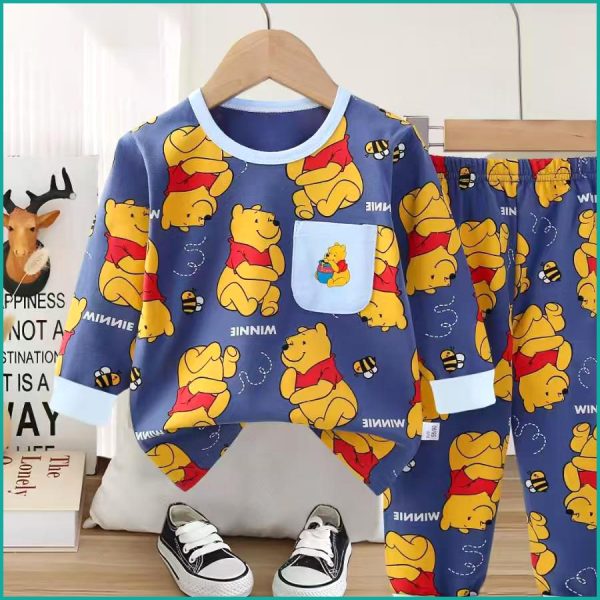 Winnie Boys Full Sleeves Pajama Set Khafif - Blue - Image 3