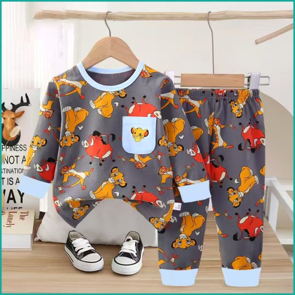 The Lion King Boys Full Sleeves Pajama Set Khafif - Dark Grey - Image 2