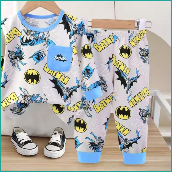 Batman Boys Full Sleeves Pajama Set Khafif - Grey - Image 4