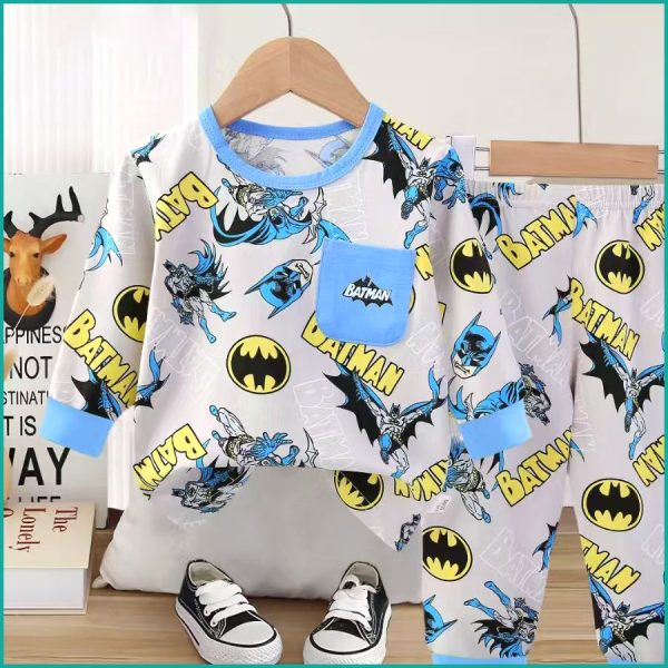 Batman Boys Full Sleeves Pajama Set Khafif - Grey - Image 3