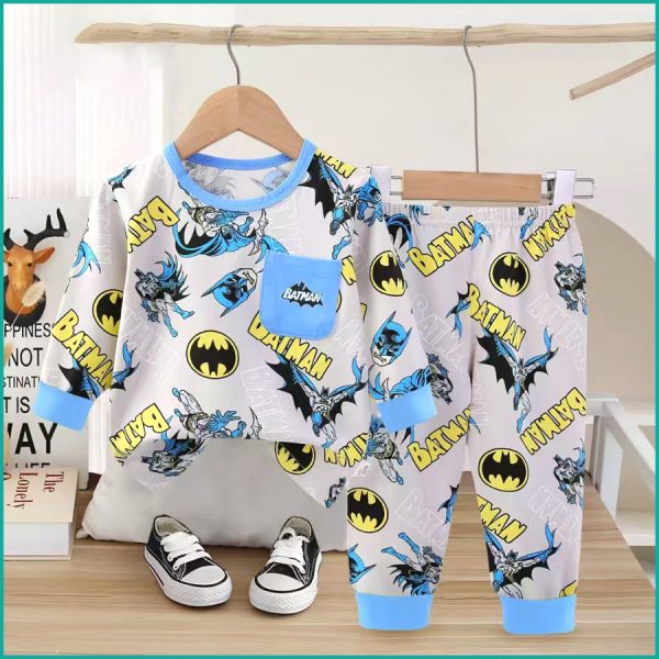 Batman Boys Full Sleeves Pajama Set Khafif - Grey - Image 2