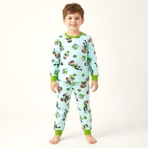 Ben10 Boys Full Sleeves Pajama Set - Sea Green