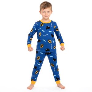 Batman Boys Winter Pajama Set - Navyبجايم مبتن من داخل