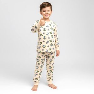 Tom & Jerry Boys Full Sleeves Pajama Set - Cream
