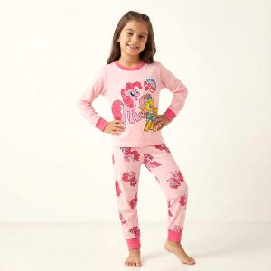 Little Pony Girls Full Sleeves Cotton Pajama Set - Pink
