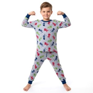 Mini Sonic Boys Full Sleeves Pajama Set - Grey