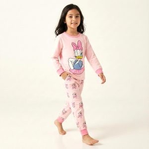Daisy Girls Full Sleeves Cotton Pajama Set - Pink