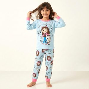 Amazing Friends Girls Full Sleeves Cotton Pajama Set - Sky Blue