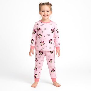Minnie Mouse Love Girls Winter Pajama Set - Pinkبجايم مبتن من داخل