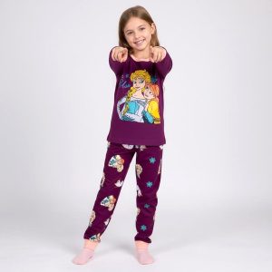 Princess Elsa Girls Winter Pajama Set - Purpleبجايم مبتن من داخل