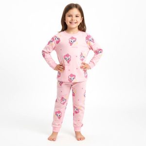 Star Pony Girls Winter Pajama Set - Pinkبجايم مبتن من داخل