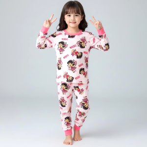 Dora Girls Full Sleeves Pajama Set - Pink