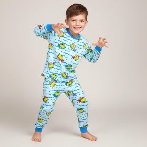 Ninja Turtle Boys Winter Pajama Set - Sky Blueبجايم مبتن من داخل
