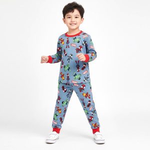Mini Marvel Boys Winter Pajama Set - Blueبجايم مبتن من داخل