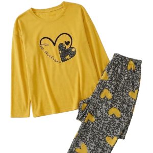 Be Mine Ladies Pajama Set - Yellow