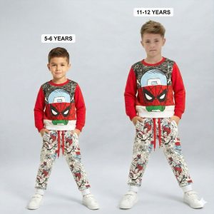 Spiderman Comic Boys Winter Training Suit - White Red