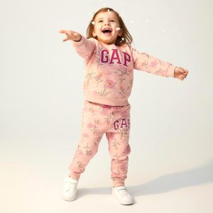 Floral Girls Winter Training Suit GAP - Pink