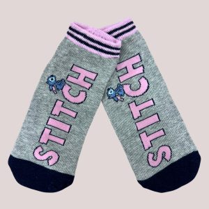Stitch Text Kids Socks - Grey