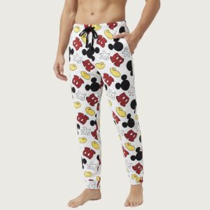 Mickey  Mens Cotton Pant - White