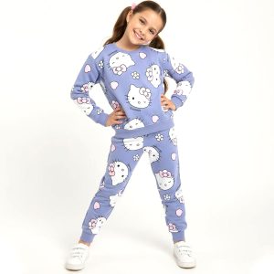 Kitty Flower Heart Girls Winter Training Suit ZARA - Blue