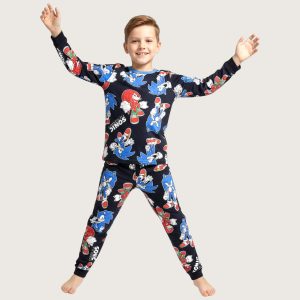 Sonic The Hedgehog Boys Cotton Pajama Set - Black