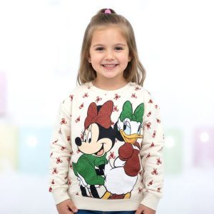 Minnie Daisy Girls Winter Sweatshirt - Cream