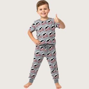Pringles Boys Cotton Half Sleeves Pajama Set - Grey