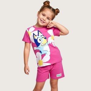 Bluey Girls Summer Shorts Set - Pink