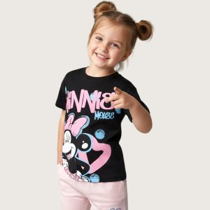 Disney Minnie Girls Summer Shorts Set - Black