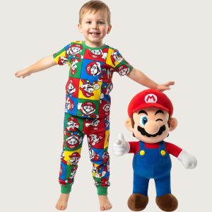 Super Mario Boys Cotton Half Sleeves Pajama Set - Multicolor