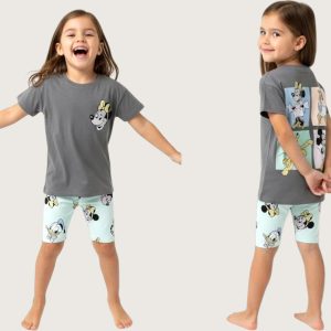 Minnie Girls Summer Shorts Set - Grey