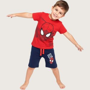 Spiderman Boys Summer Shorts Set - Red Blue
