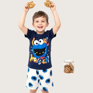 Monster Boys Shorts Set - Blue Grey