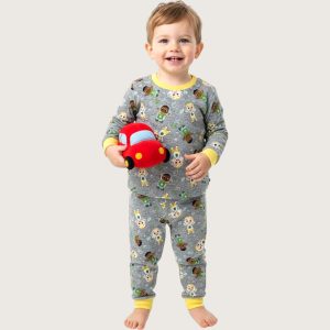 Cocomelon Boys Cotton Full Sleeves Pajama Set - Grey