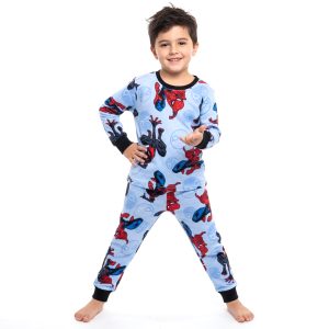Spiderman Fight Boys Cotton Pajama Set - Blue