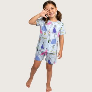 Princess Girls Shorts Set - Sky Blue