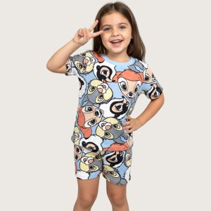 Chip n Dale Girls Shorts Set - Sky Blue