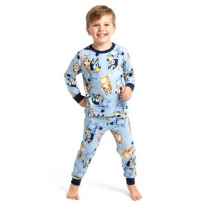 Bluey Face Boys Cotton Pajama Set - Blue
