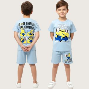 Minions Boys Shorts Set - Sky Blue