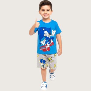 Sonic Boys Shorts Set - Blue Grey