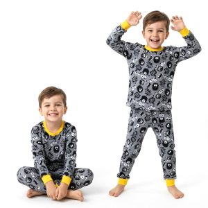 Eyes Boys Cotton Pajama Set - Grey