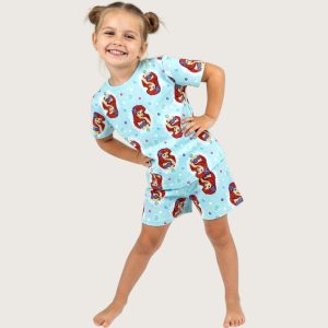 Princess Bubbles Girls Shorts Set - Sky Blue