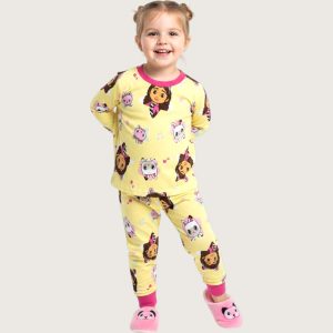 Dora Girls Cotton Full Sleeves Pajama Set - Yellow