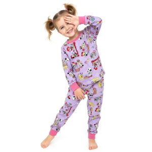 Mickey Birthday Girls Cotton Pajama Set - Purple