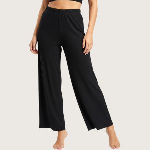 Plain Ladies Plazo Leggings AM- 602- Black