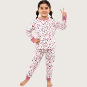 Snoopy Girls Cotton Full Sleeves Pajama Set - White