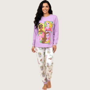 Be You Ladies Mix n Match Print Pajama Set - Purple