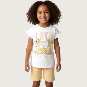 Love Simba Girls Summer Shorts Set - White