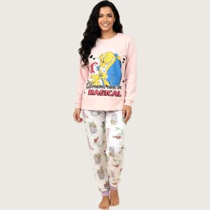 Princess Magic Ladies Mix n Match Print Pajama Set - Pink